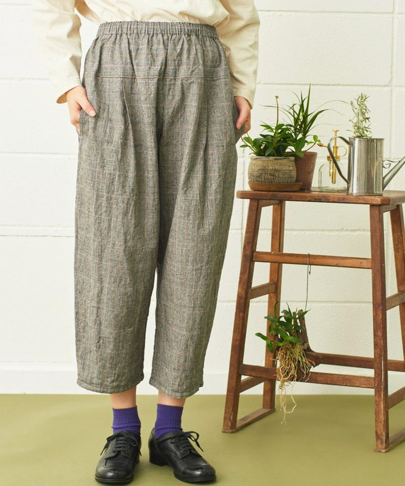 〇mat　綿麻先染めゆったりパンツ