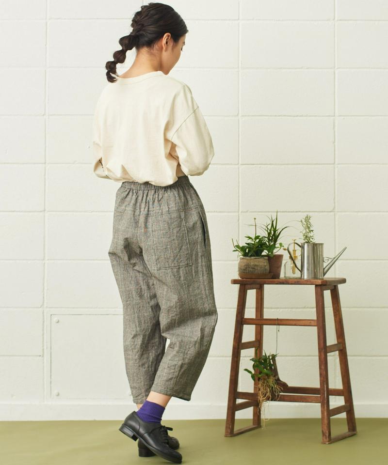 〇mat　綿麻先染めゆったりパンツ