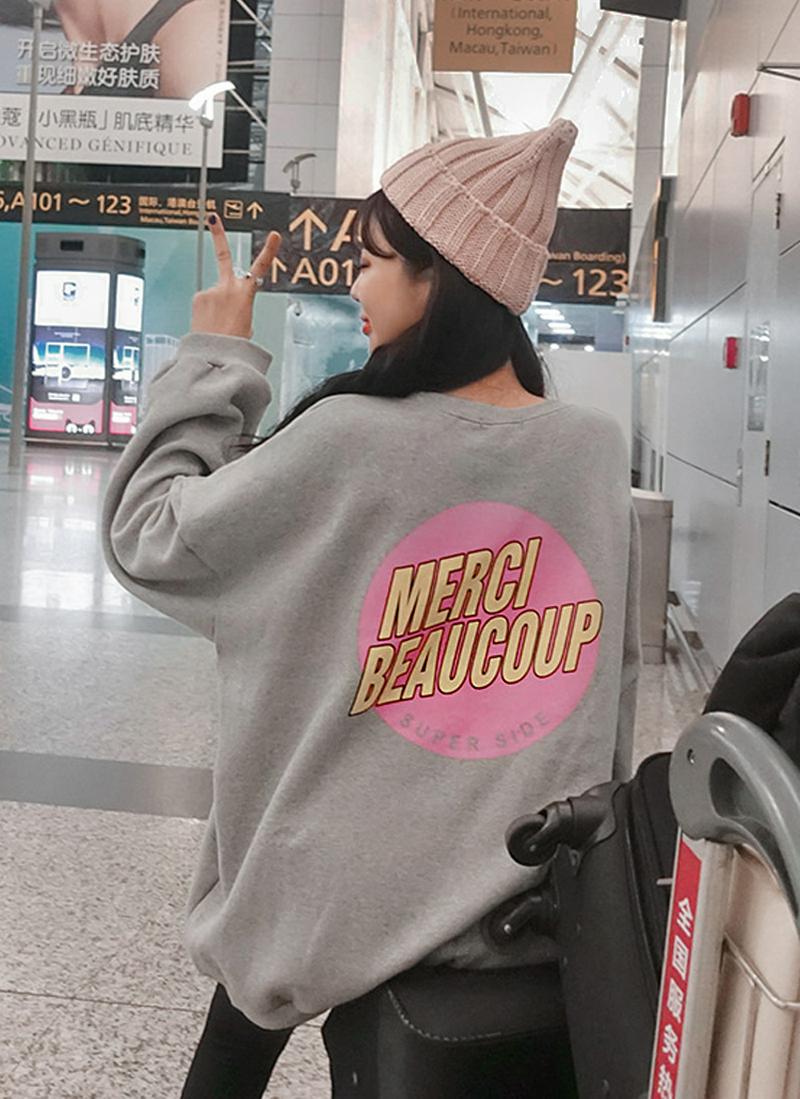 裏起毛merciロゴスウェット