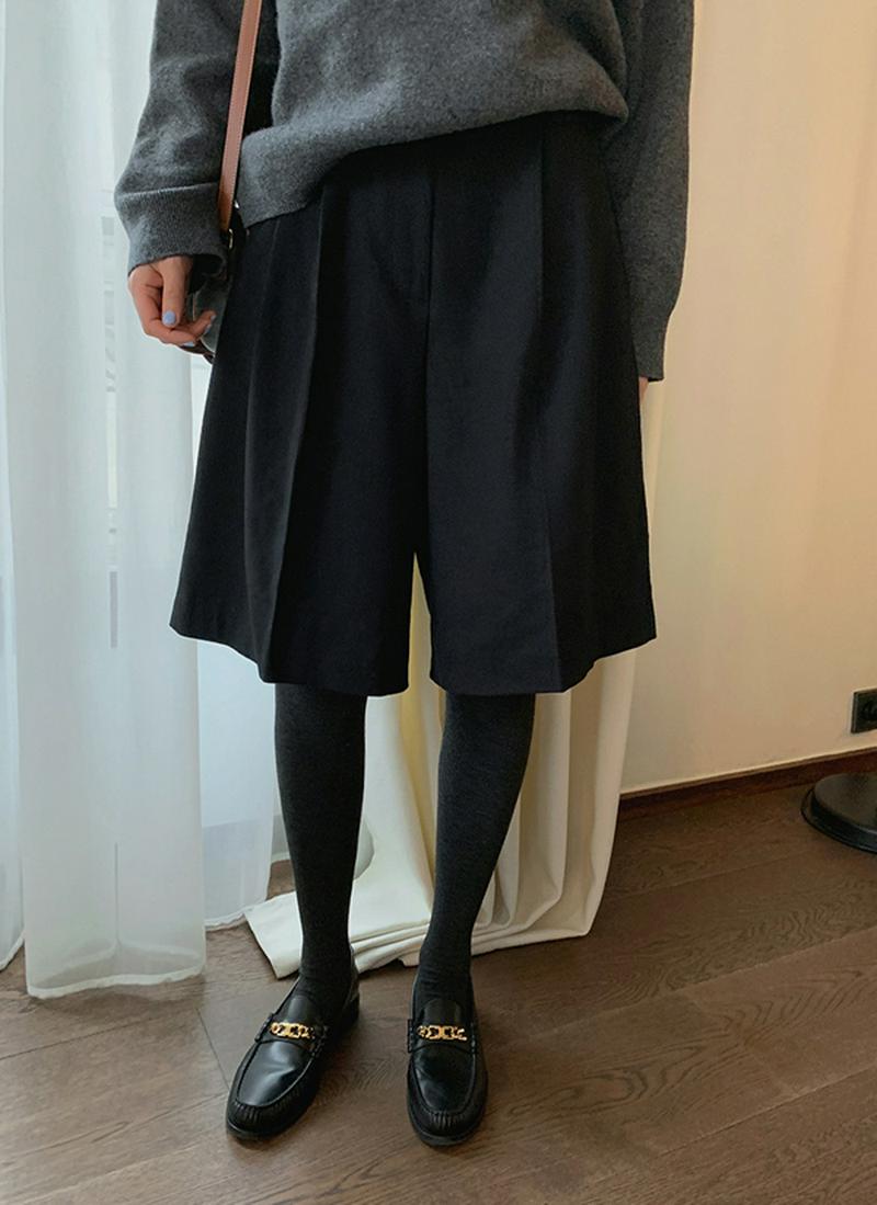 ウールブレンドハーフパンツ