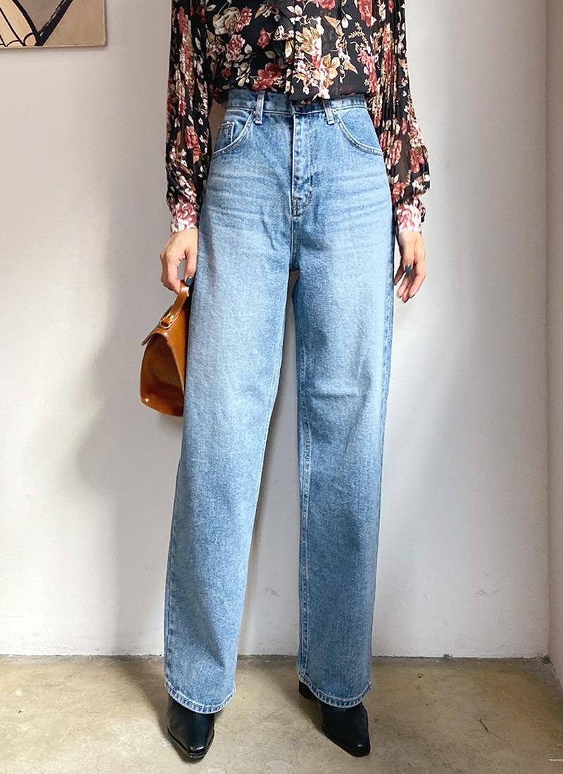 ロングワイドデニムパンツ・全2色