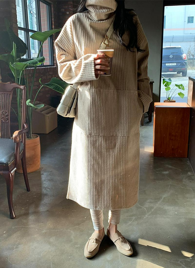 起毛マフポケットワンピース