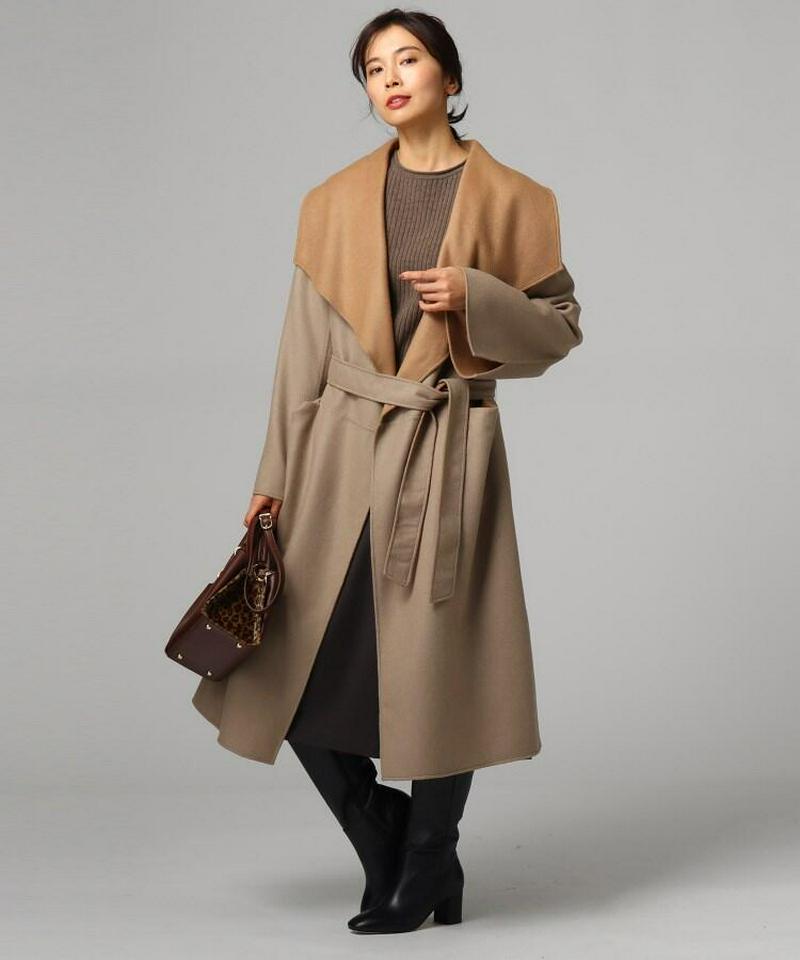 [L]アンゴラ混リバーコート