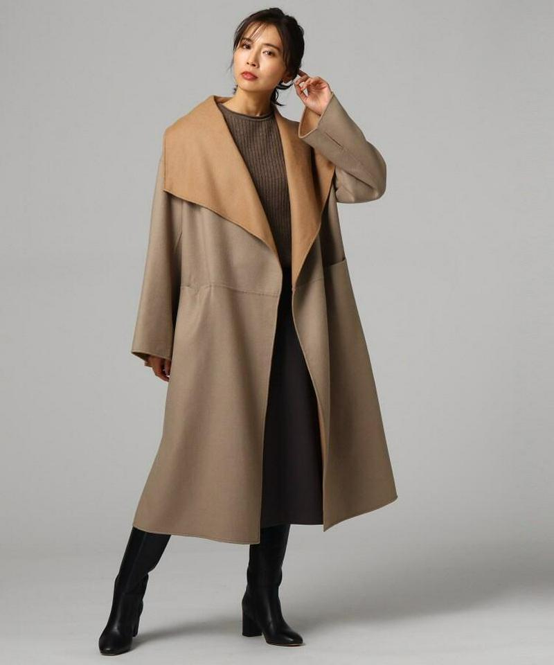 [L]アンゴラ混リバーコート