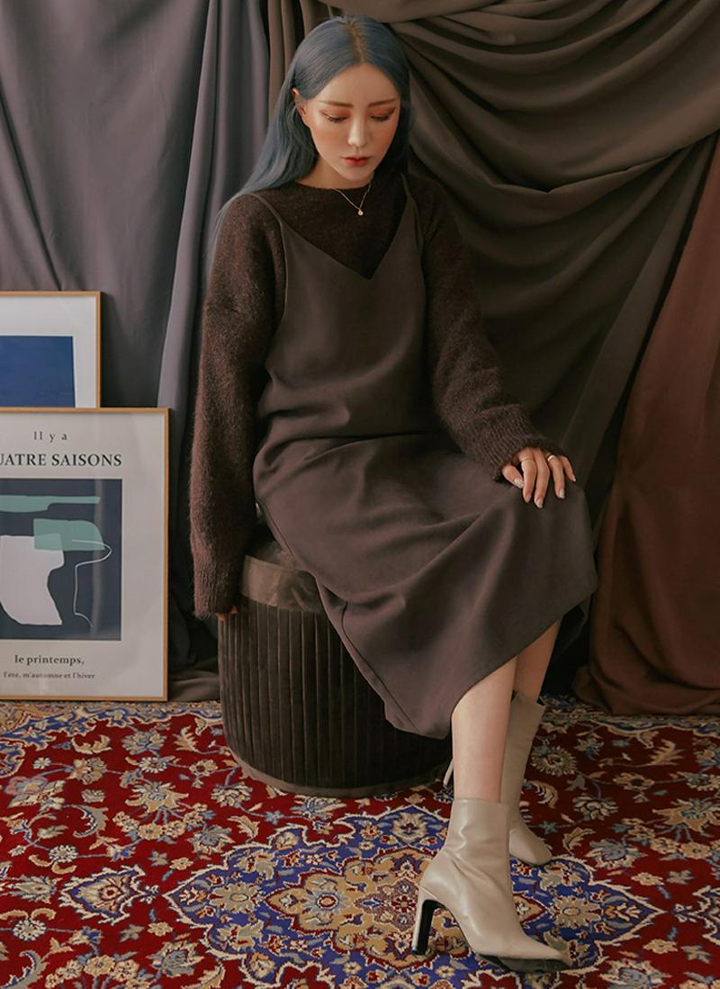 ピーチ起毛キャミワンピース