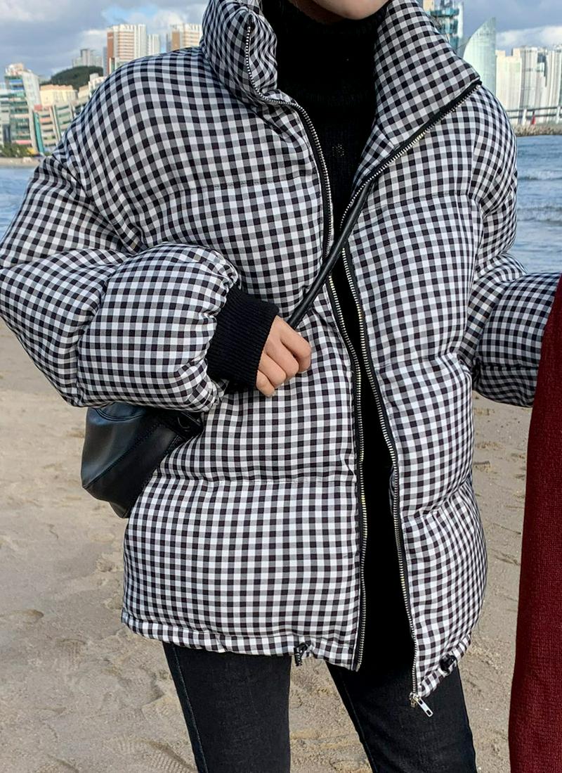 チェック中綿ジャケット