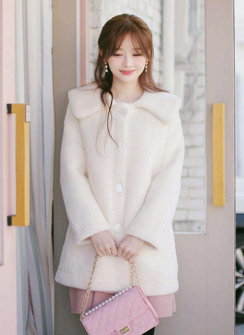 バッグ付トライアングルボタンソフトジャケット