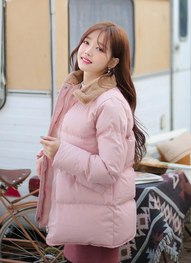 ファーカラー中綿ジャケット