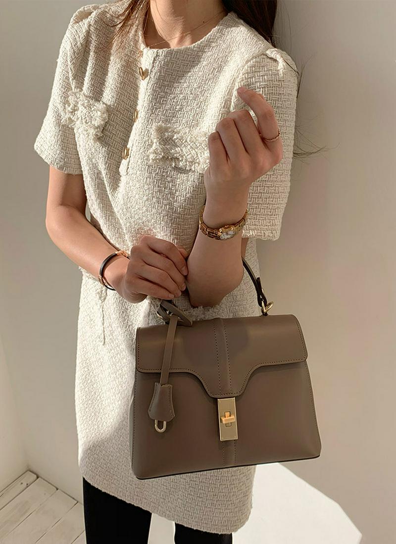 ツイード半袖ワンピース