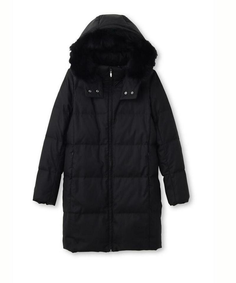 [L]【撥水】メリノセタシルクファーダウンコート