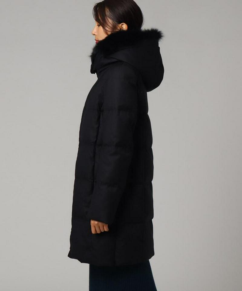 [L]【撥水】メリノセタシルクファーダウンコート