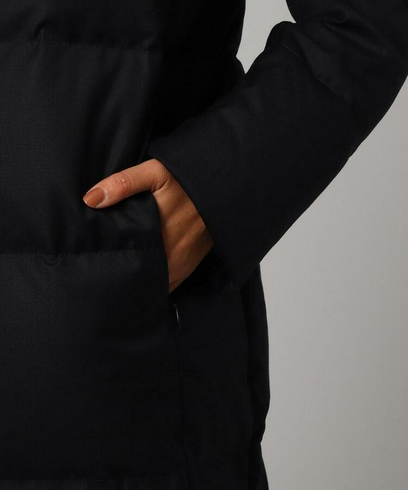 [L]【撥水】メリノセタシルクファーダウンコート