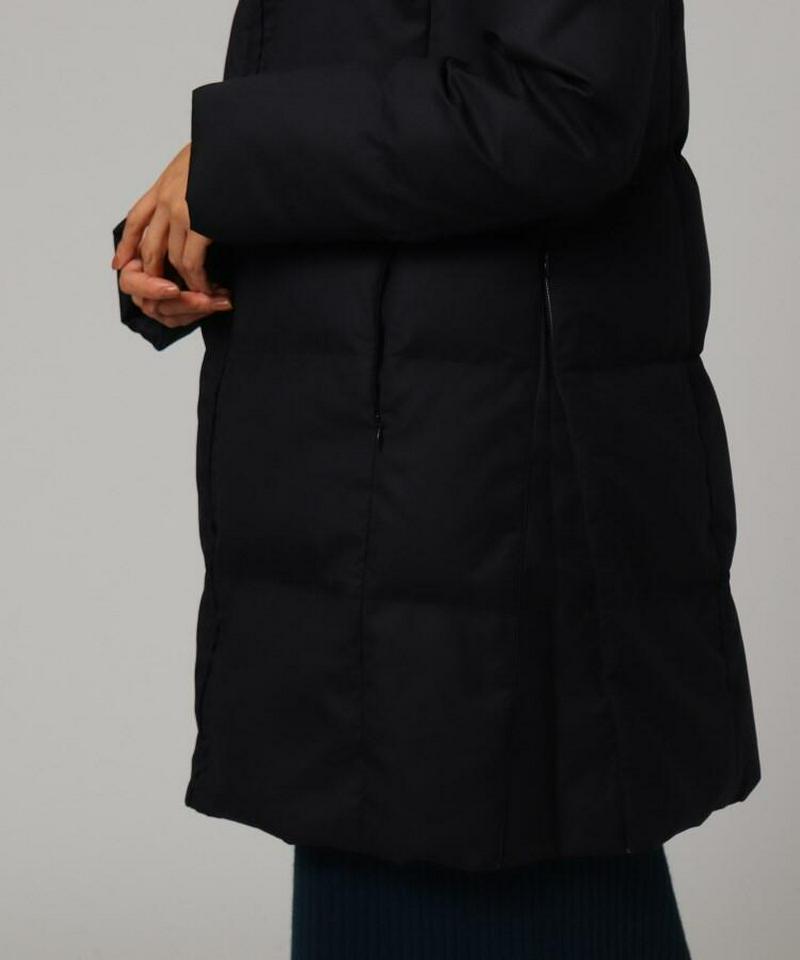 [L]【撥水】メリノセタシルクファーダウンコート