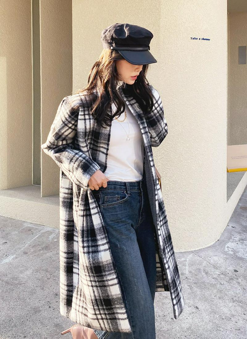チェックロングジャケット・全2色