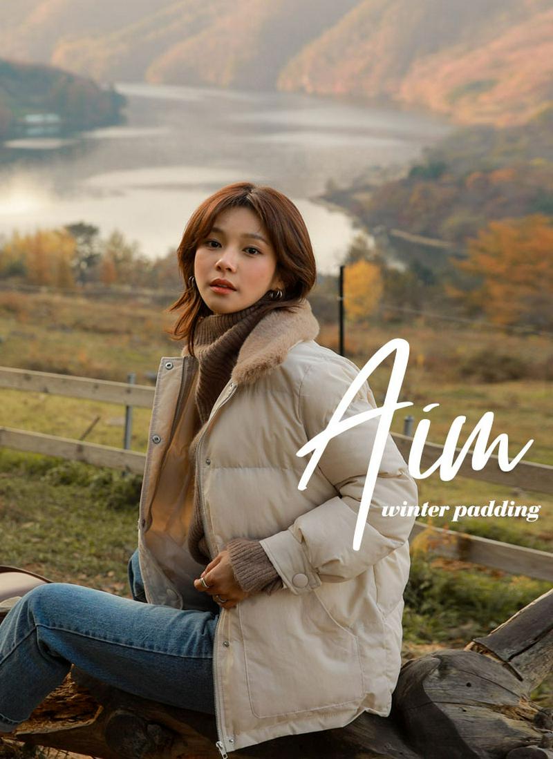 ファーカラー中綿ジャケット