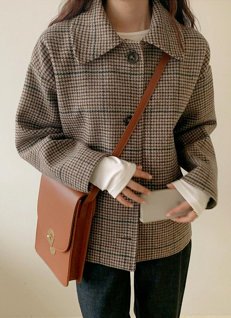 ウール混チェックジャケット