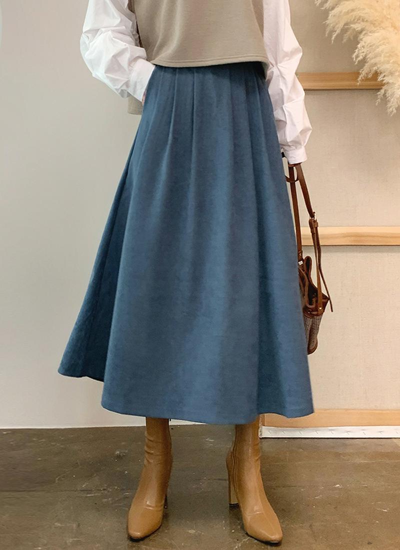 タックフレアロングスカート・全4色