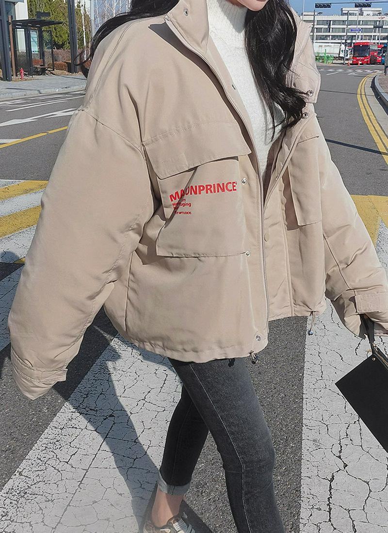 レタリングポケット中綿ジャケット