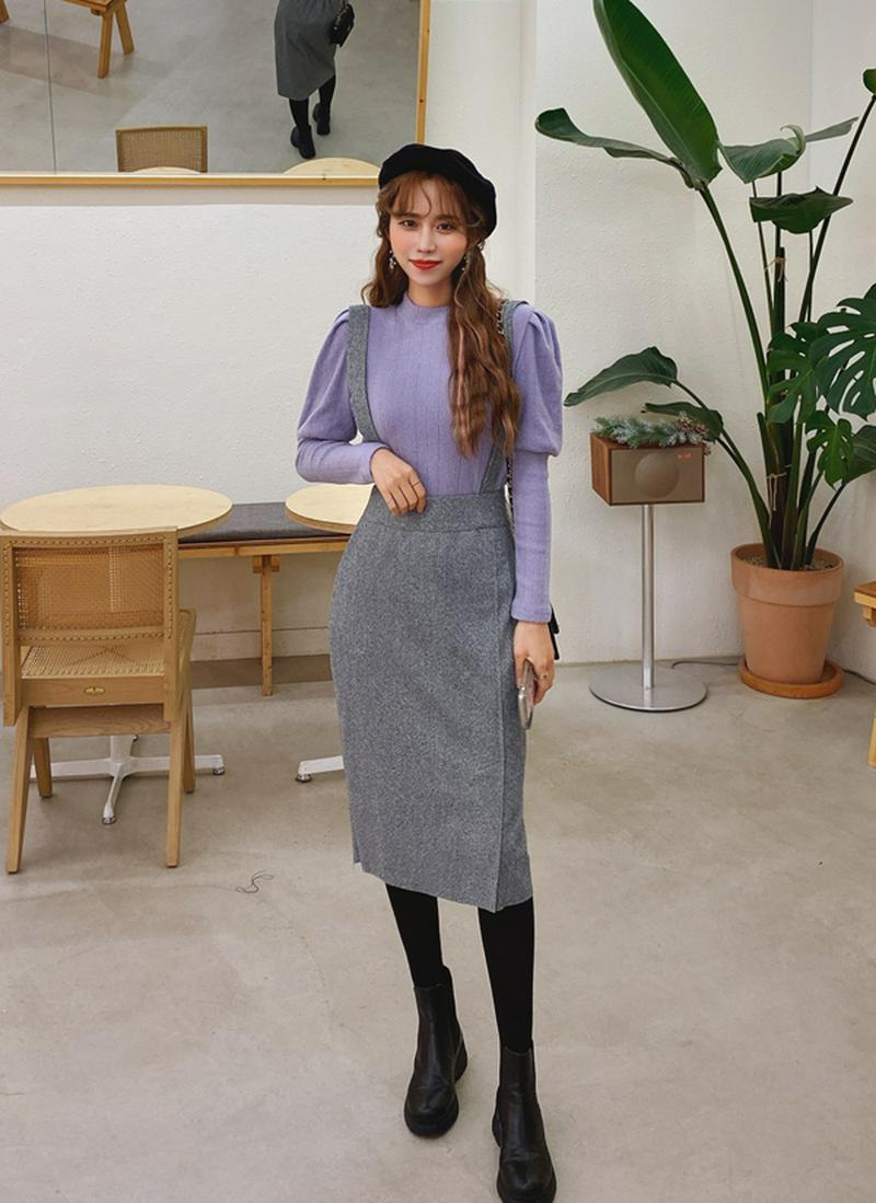 ストラップバックゴムワンピース