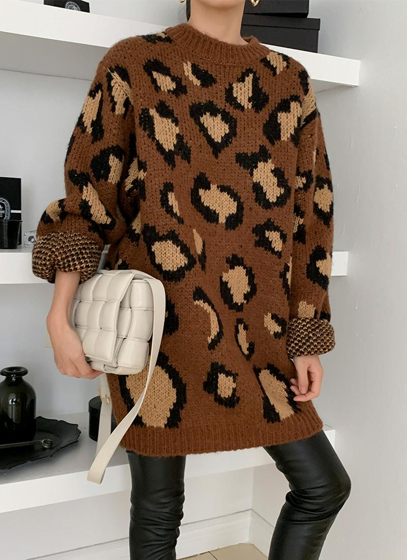 レオパードミニニットワンピース