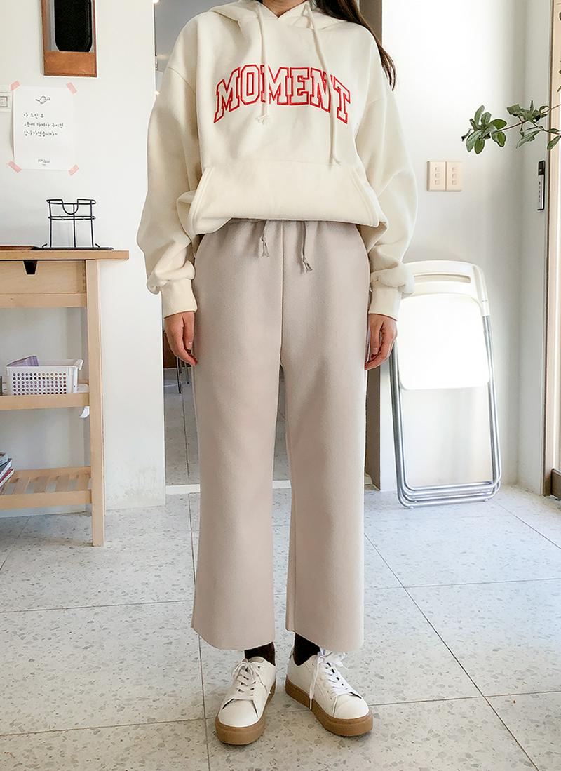 ウールブレンドワイドパンツ