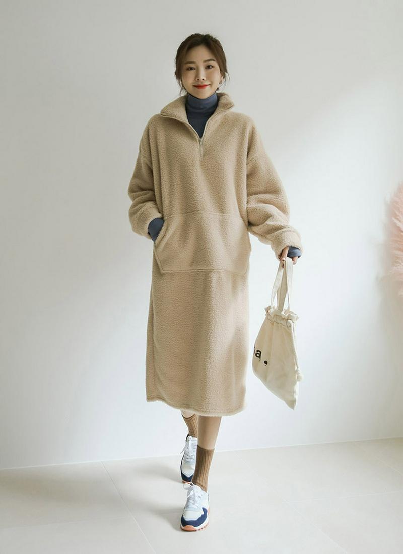 マフポケットボアワンピース