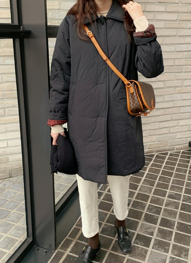 チェック柄ライニング中綿ジャケット