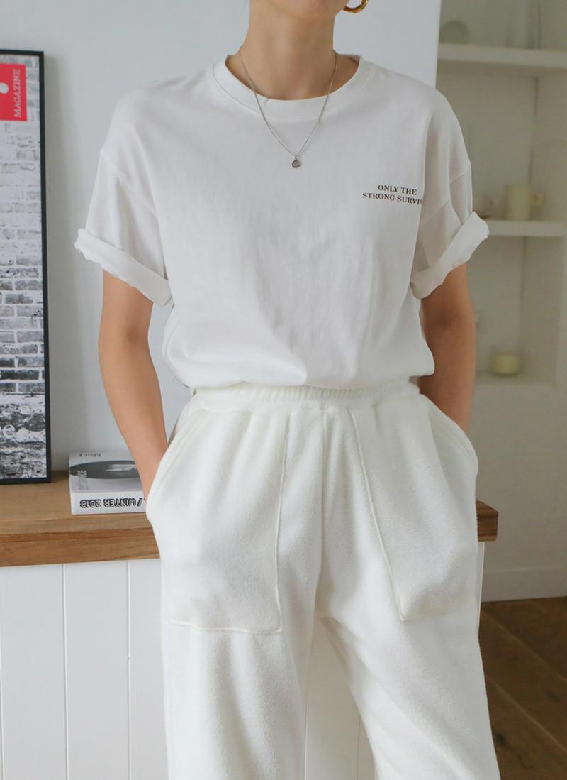 レタリングハーフスリーブTシャツ