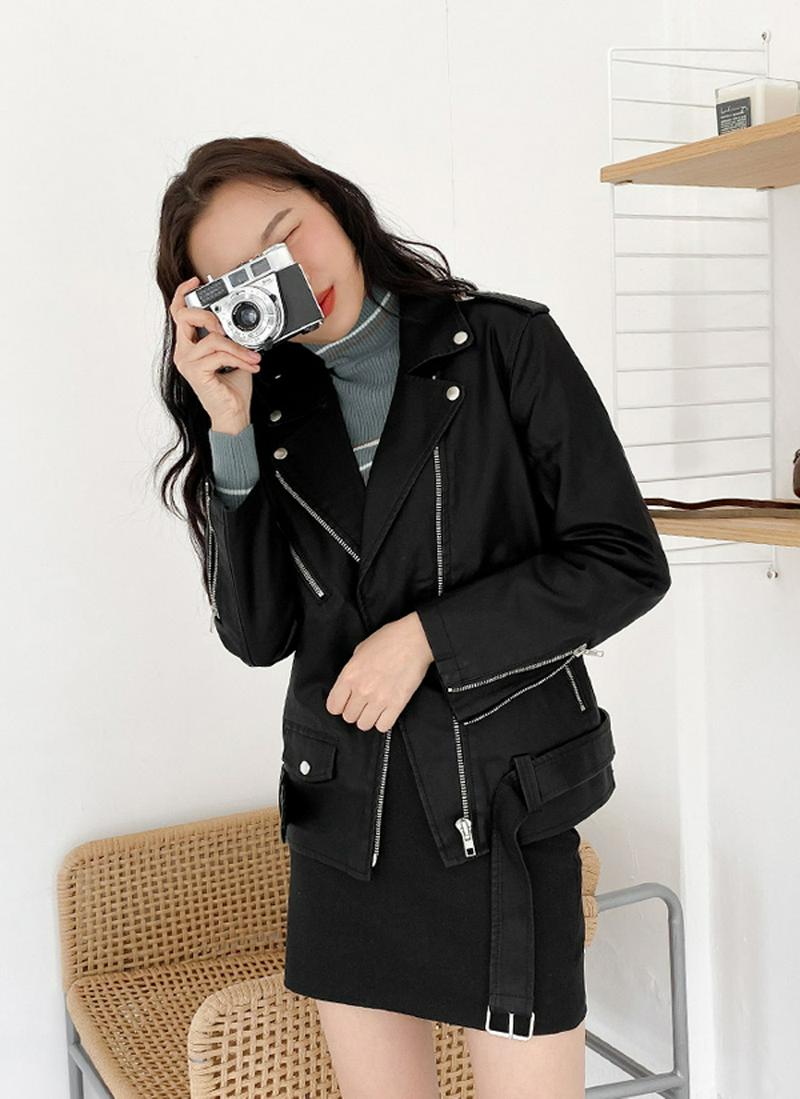 フェイクレザーライダースジャケット