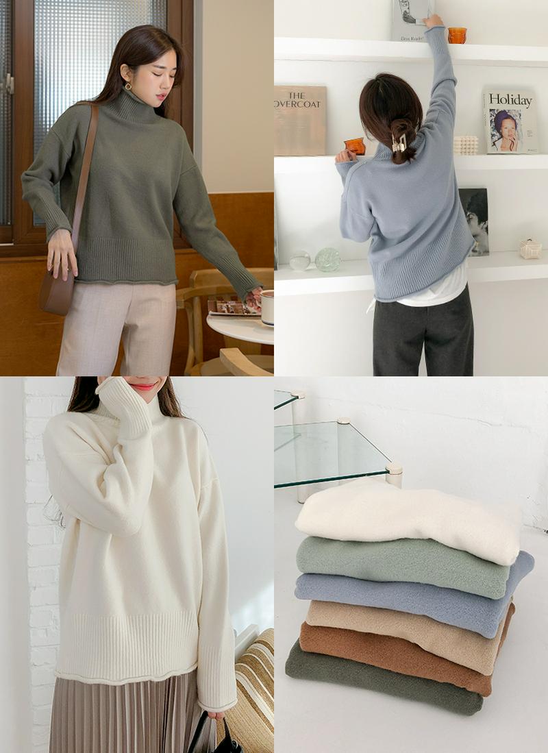 6COLORSロールヘムニット