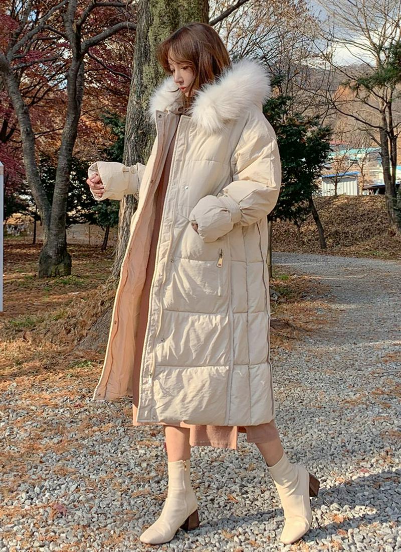 ジップポケット中綿ロングジャケット