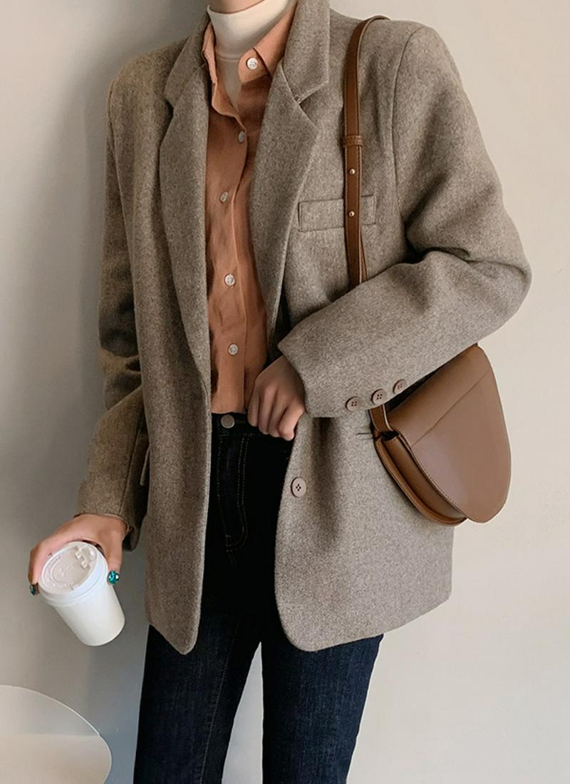 アクリルブレンドシングルジャケット