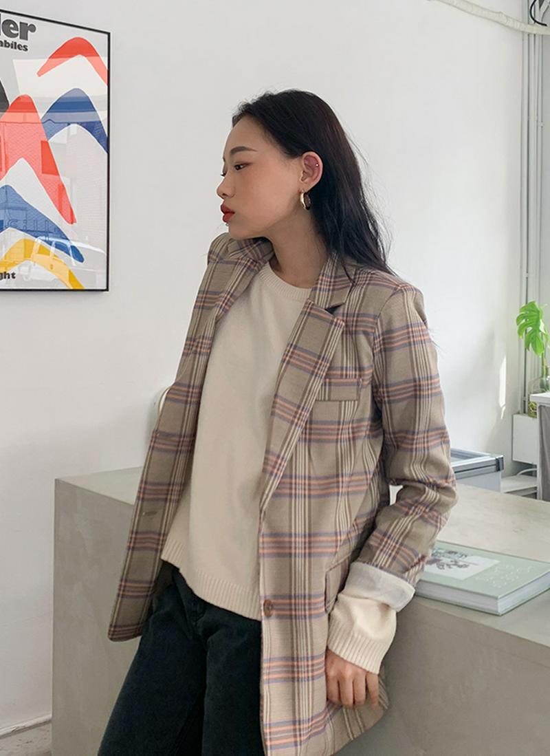 チェック柄オーバージャケット