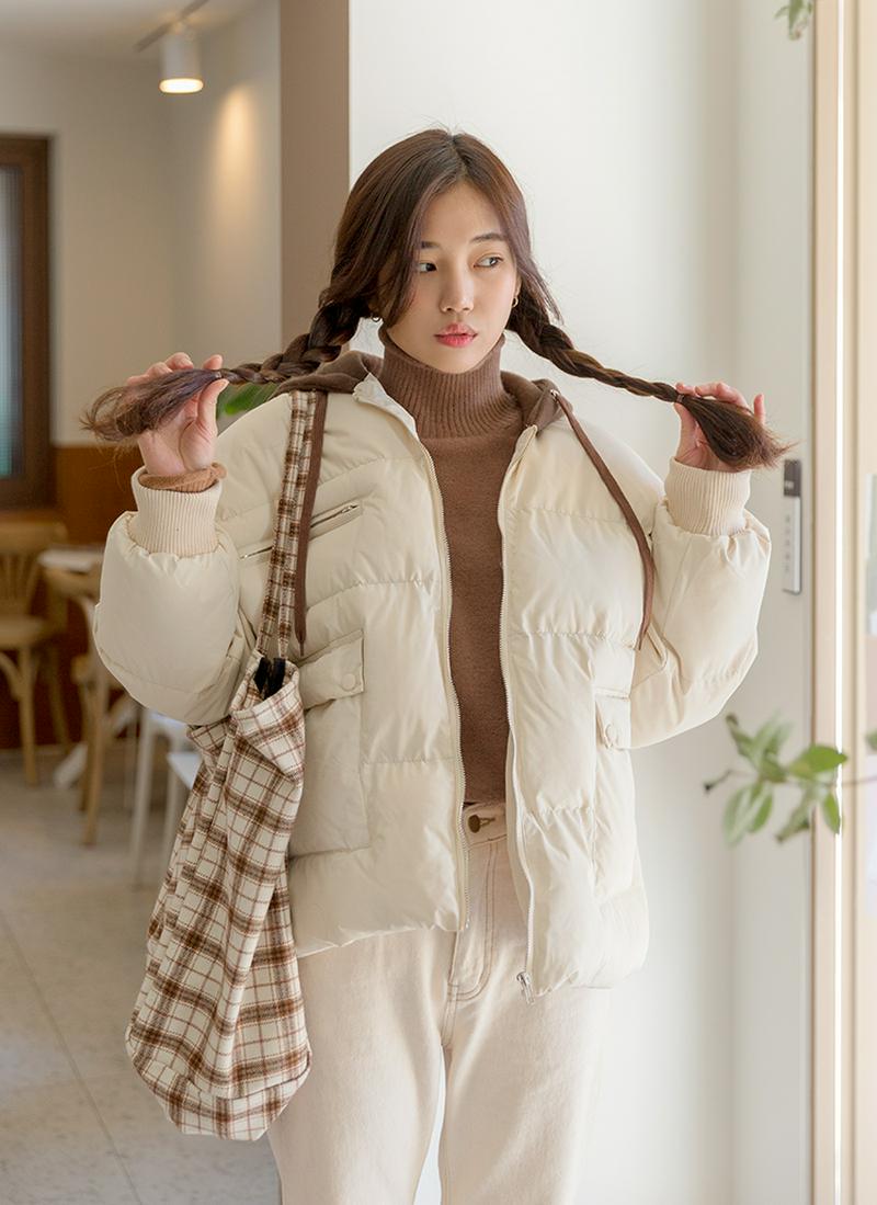 配色フードウェルロンジャケット