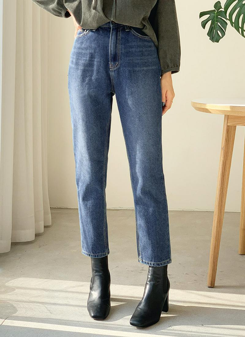 裏起毛テーパードデニムパンツ・全1色