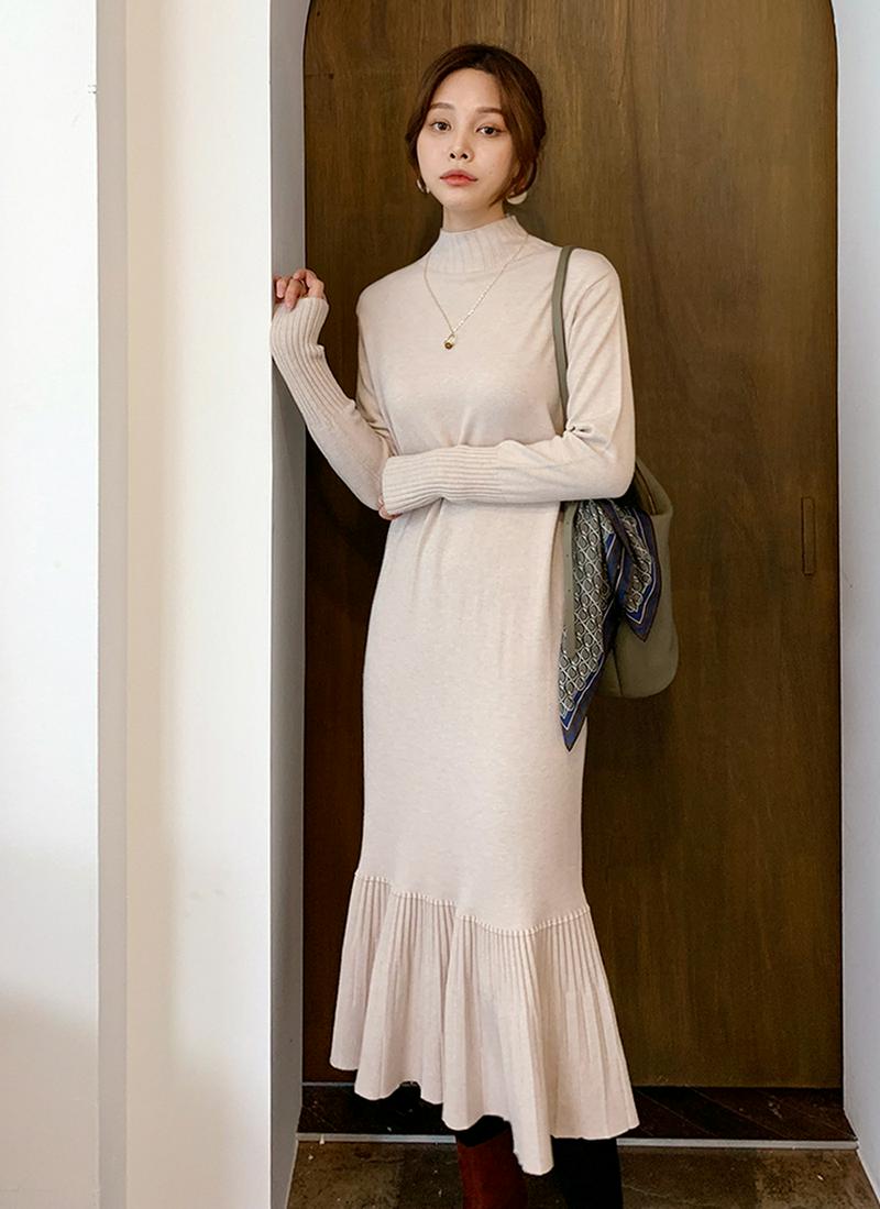 フレアヘムニットワンピース・全3色