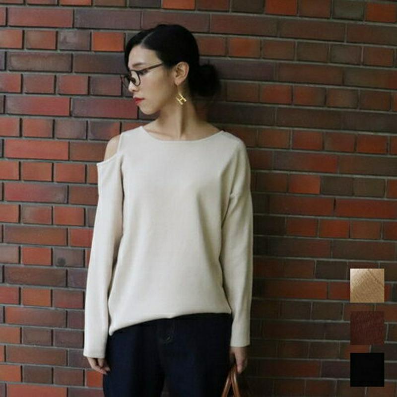 3カラー肩開きニット T68024 【monicaselect】ニット　ブラウス　トップス