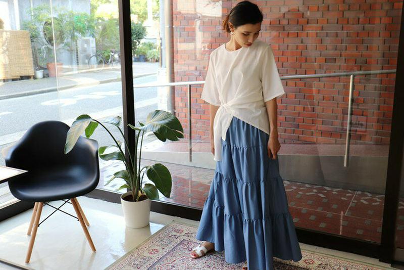 2カラーウエストリボントップス T298【monicaselect】Tシャツ　半袖　トップス