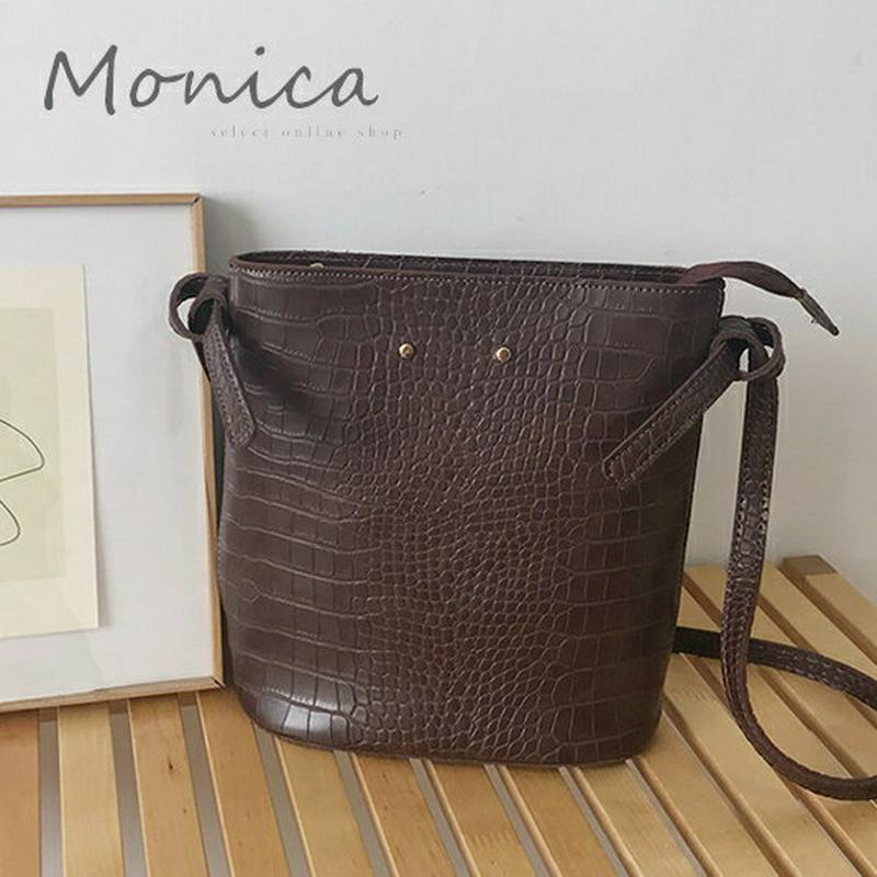 2カラークロコ型押しショルダーバッグ BG24 【monicaselect】　モニカセレクト　レディースファッション　韓国ファッ