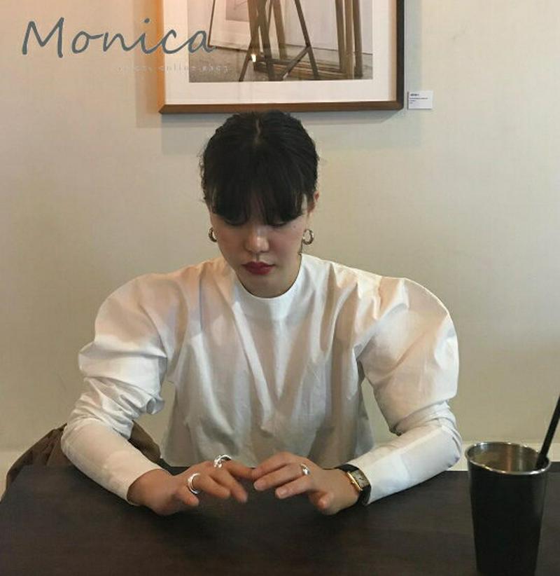 2wayホワイトブラウス T307 【monicaselect】Tシャツ　半袖　トップス