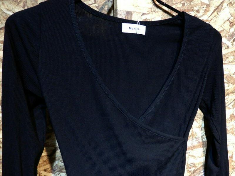 Vネックカシュクールトップス T264【monicaselect】カットソー　長袖　トップス