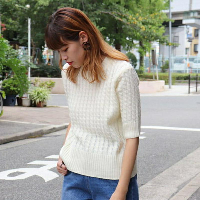 ケーブルニットトップス T236 【monicaselect】Tシャツ　半袖　トップス