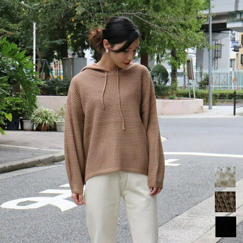 3カラーニットパーカー T68011 【monicaselect】ニット　パーカー　トップス