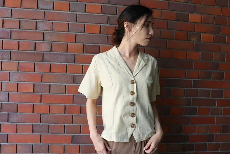 2カラー開襟シャツ T300 【monicaselect】Tシャツ　半袖　トップス