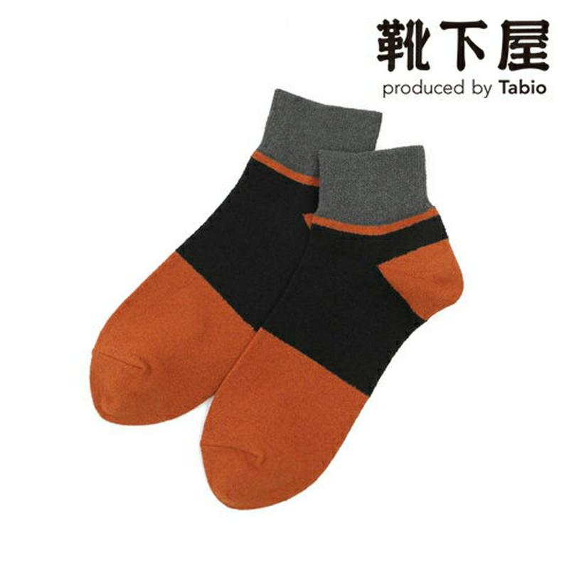 【あす楽】30％OFF【Tabio MEN】 メンズ ブークレーカラーパネル切替ショートソックス / 靴下屋 靴下 タビオ Ta