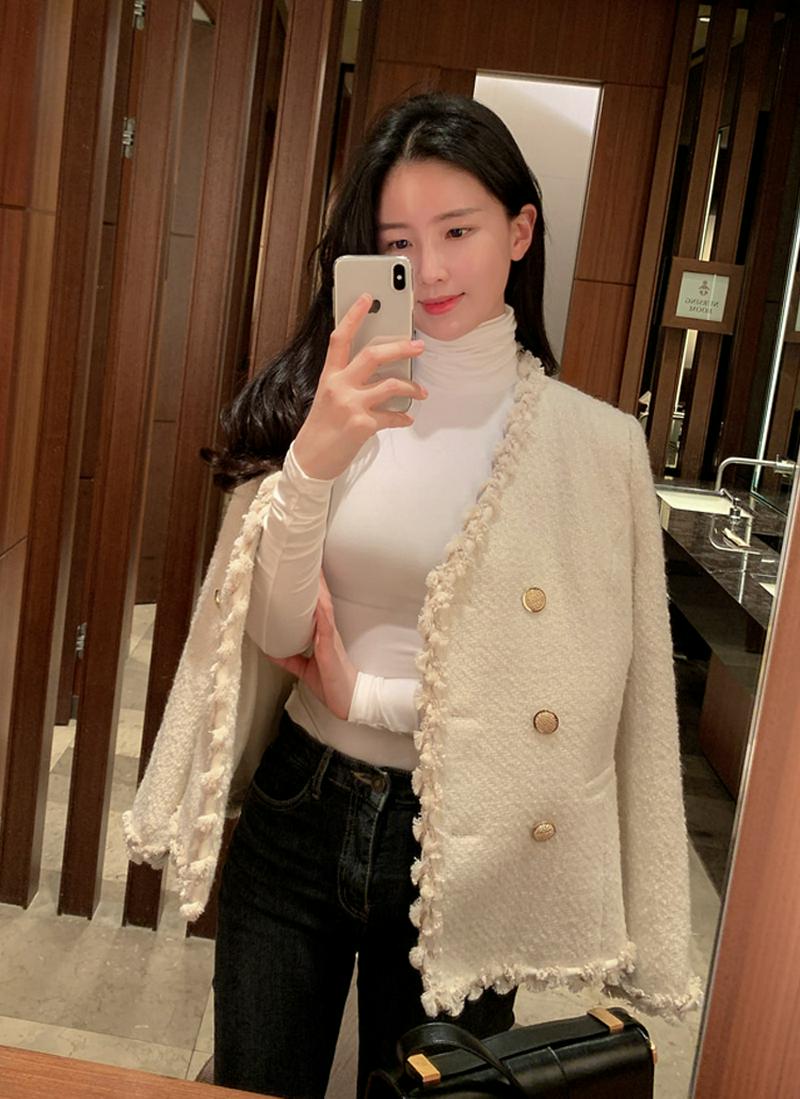 フリンジヘムツイードジャケット