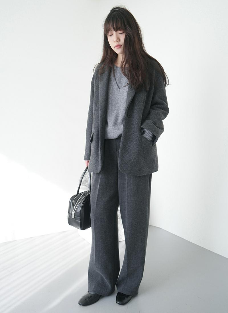 ウールブレンドシングルジャケット