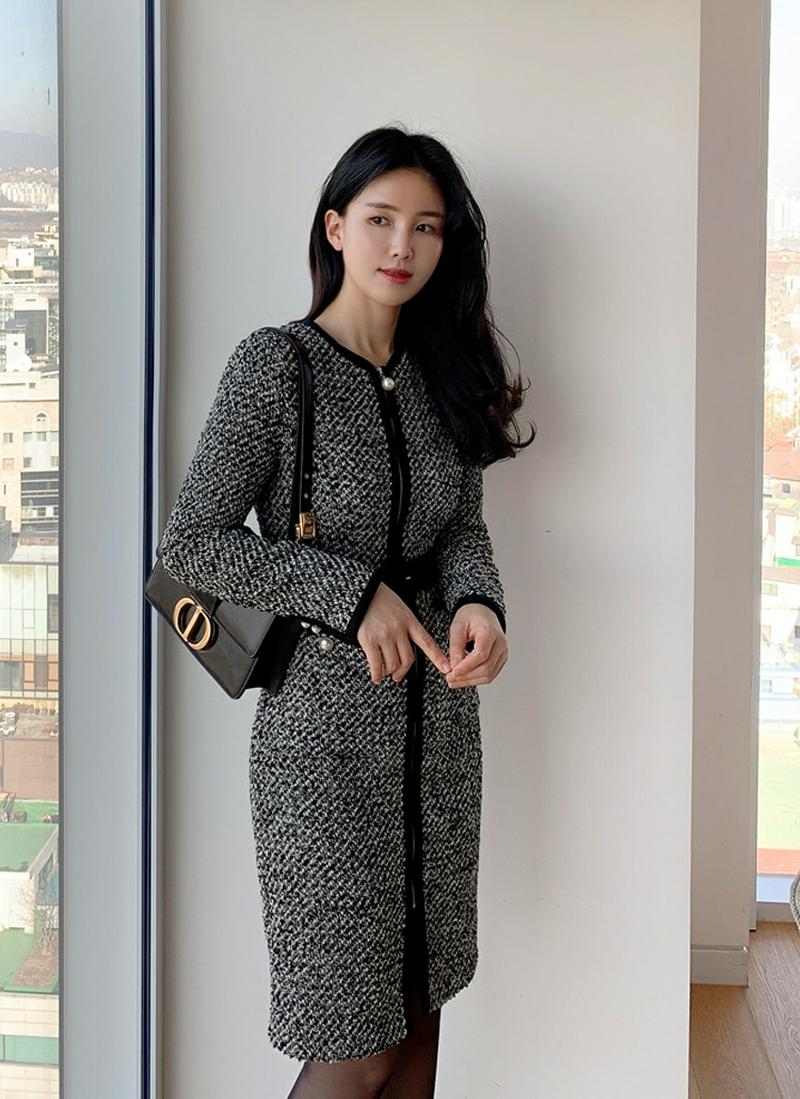 ベルトSETツイードワンピース