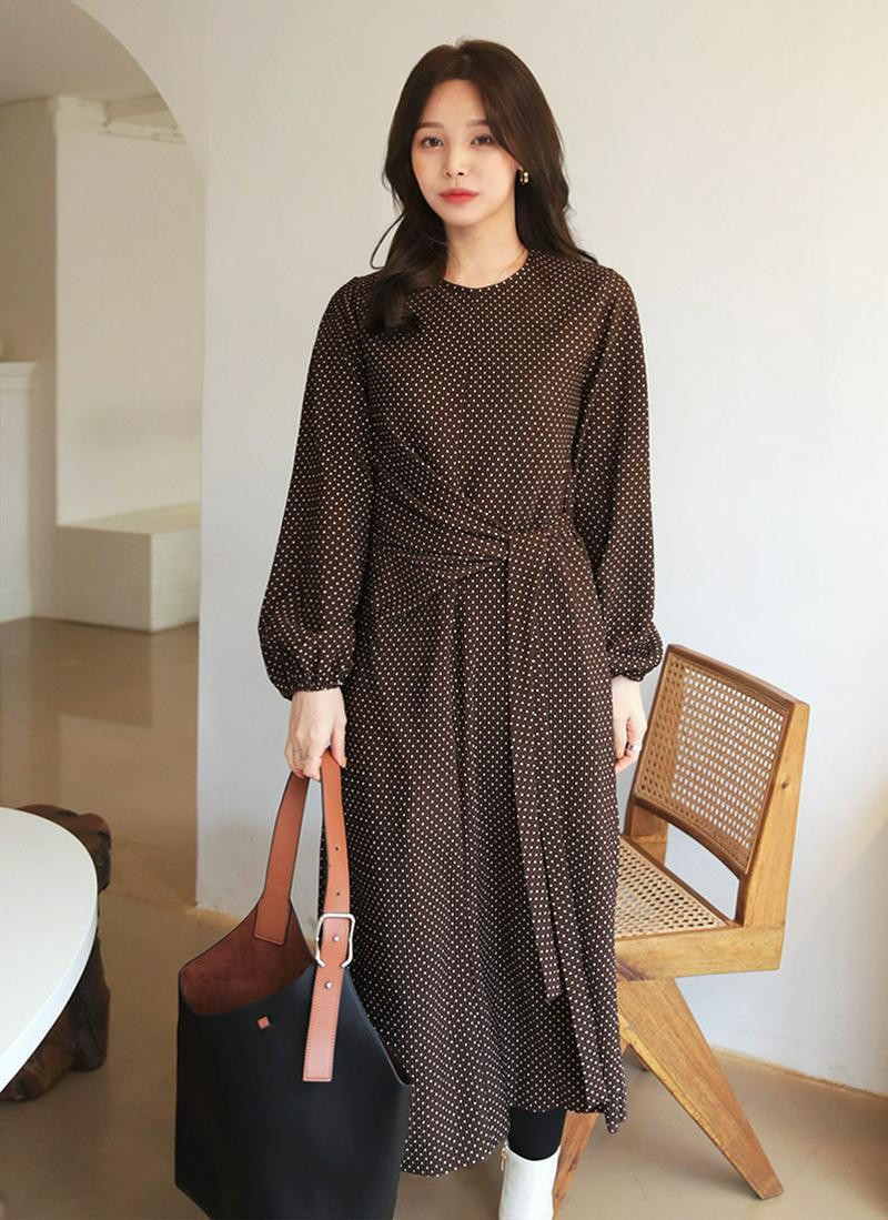 ドットストラップワンピース・全2色