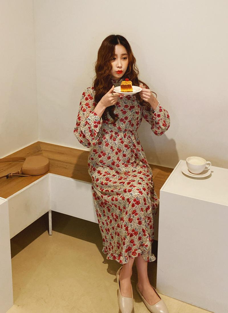 フラワーフリルワンピース